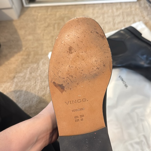 Vince Black Leather Booties 7.5 - Picture 3 of 4